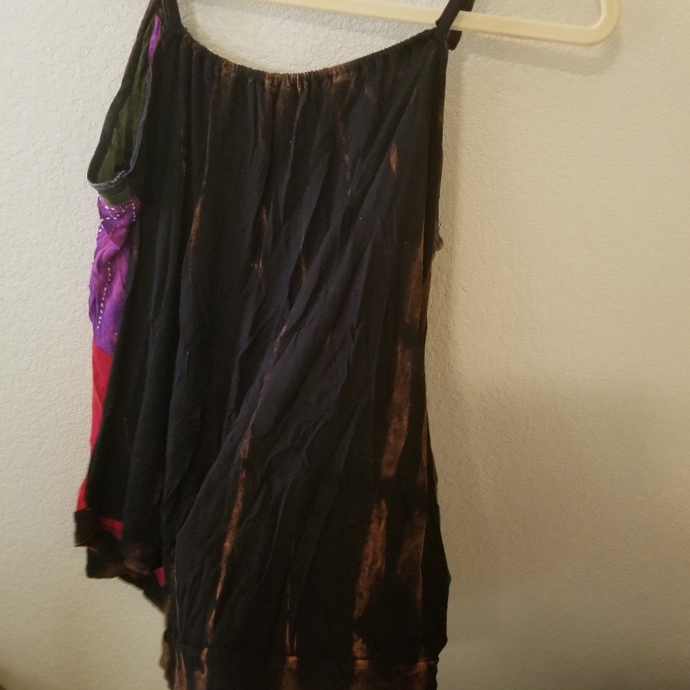 Boho Tie Dye Tank Top. Purple. Red. Black. Summer. Bohemian. - Picture 8 of 15